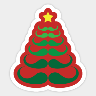 Mustache Christmas Tree Sticker